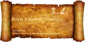 Korn Liberátusz névjegykártya